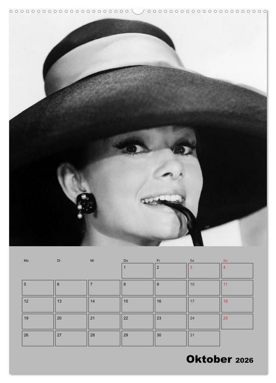 Produktbild: Hollywood-Diva. Audrey Hepburn (hochwertiger Premium Wandkalender 2026 DIN A2 hoch), Kunstdruck in Hochglanz