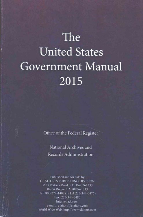 Produktbild: United States Government Manual 2015