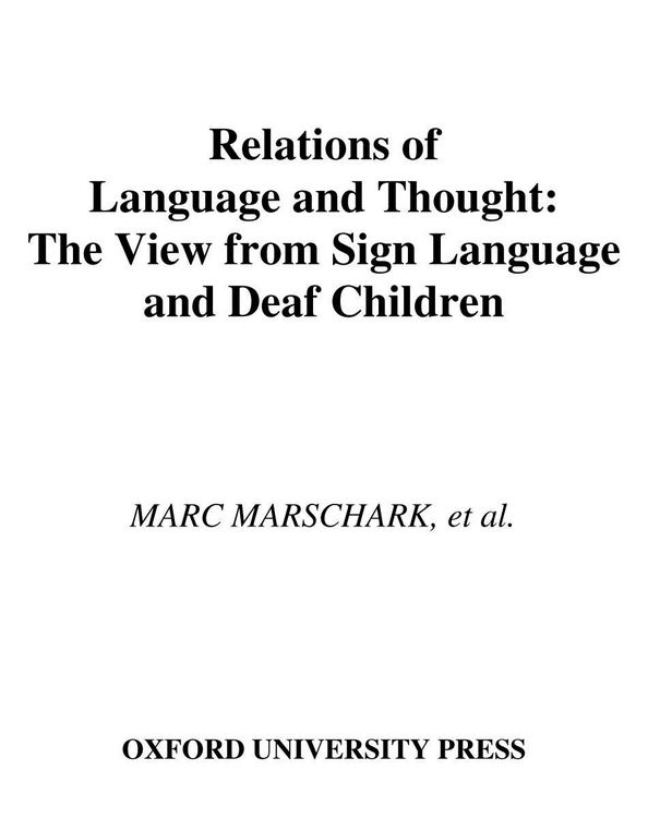 Produktbild: Relations of Language and Thought