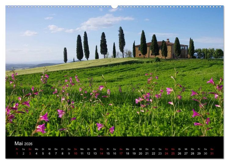 Produktbild: Toskana &ndash; Traumlandschaft in Italien (Wandkalender 2026 DIN A2 quer), CALVENDO Monatskalender