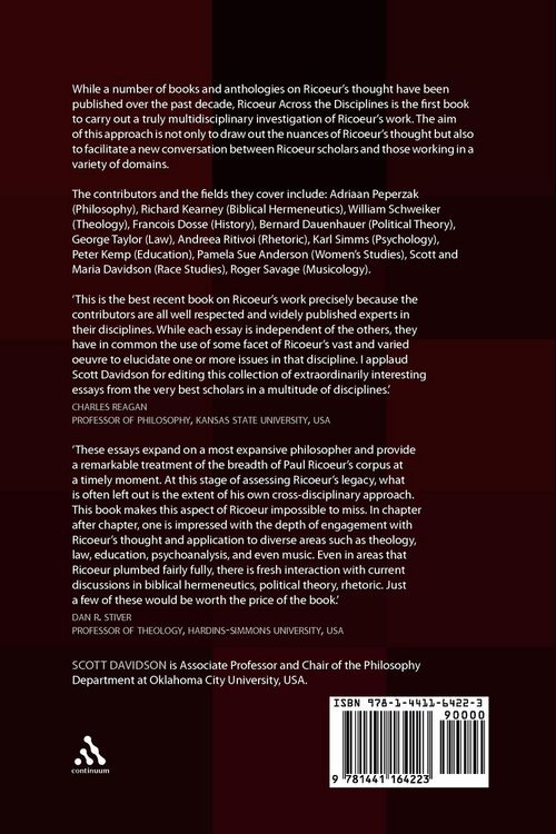 Produktbild: Ricoeur Across the Disciplines