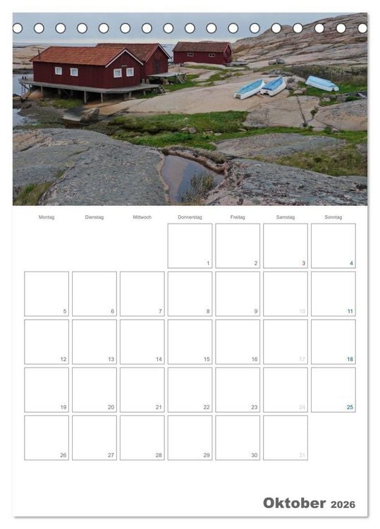 Produktbild: Typisch Schwedisch Bohusl&auml;n (Tischkalender 2026 DIN A5 hoch), CALVENDO Monatskalender