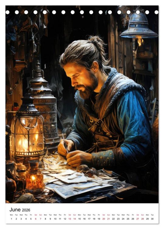 Produktbild: Medieval Legends (Desk Calendar 2026 DIN A5 portrait), CALVENDO 12 Month DeskCalendar