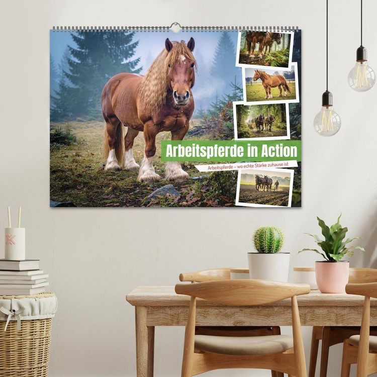 Produktbild: Arbeitspferde in Action (Wandkalender 2027 DIN A2 quer), CALVENDO Monatskalender