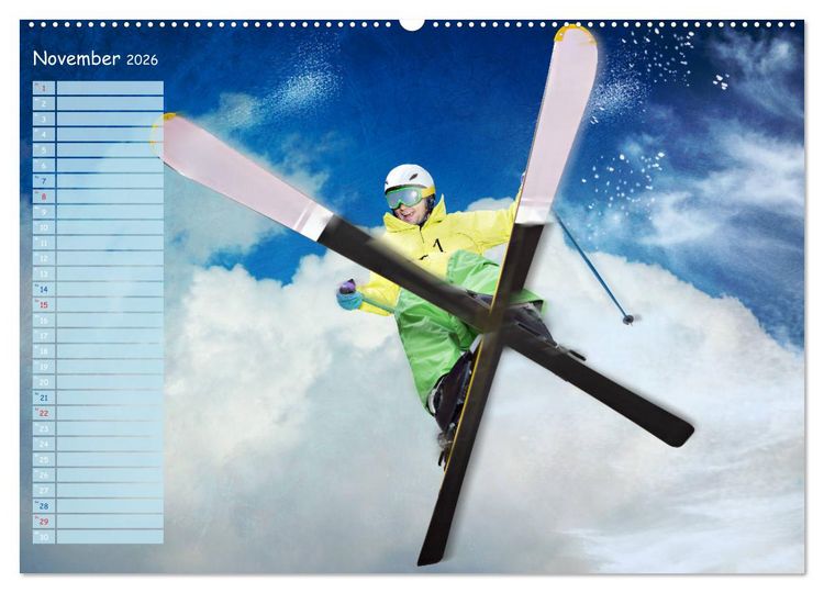 Produktbild: Ski und Snowboard - Leidenschaft im Schnee (Wandkalender 2026 DIN A2 quer), CALVENDO Monatskalender