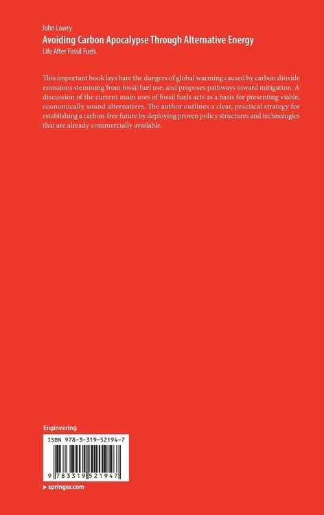 Produktbild: Avoiding Carbon Apocalypse Through Alternative Energy