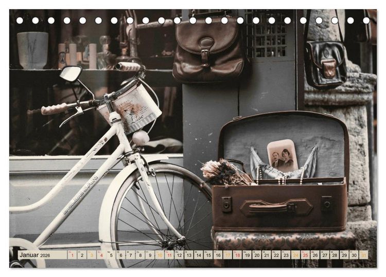 Produktbild: Fahrrad Alltag - Film Noir Style (Tischkalender 2026 DIN A5 quer), CALVENDO Monatskalender