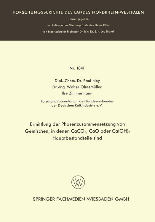 Produktbild: Ermittlung der Phasenzusammensetzung von Gemischen, in denen CaCO3, CaO oder Ca(OH)2 Hauptbestandteile sind