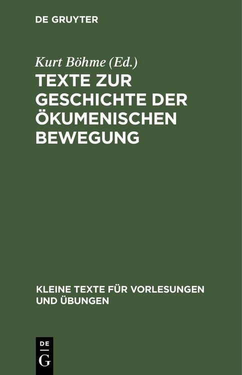 Produktbild: Texte zur Geschichte der &ouml;kumenischen Bewegung