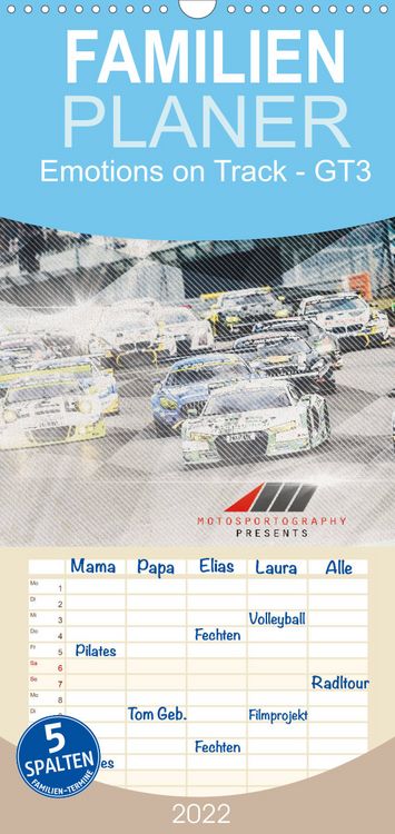 Produktbild: Familienplaner Emotions on Track - Langstreckenmeisterschaft am N&uuml;rburgring - GT3 (Wandkalender 2022 , 21 cm x 45 cm, hoch)
