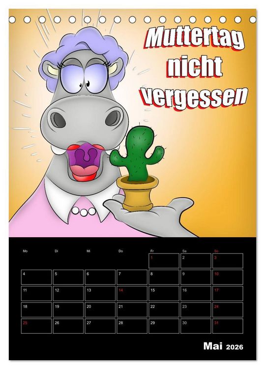 Produktbild: Cartoons - mir doch Bockwurscht (Tischkalender 2026 DIN A5 hoch), CALVENDO Monatskalender