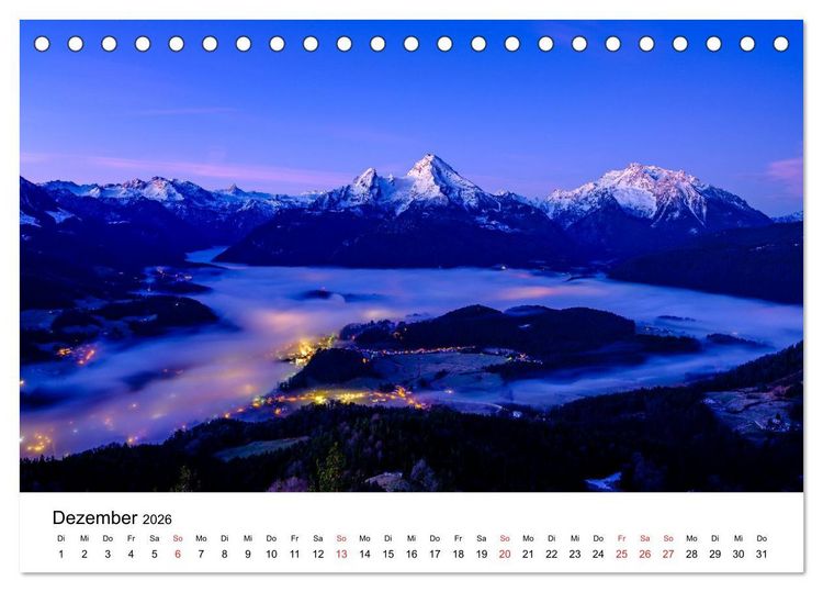 Produktbild: Berchtesgadener Berge im Licht (Tischkalender 2026 DIN A5 quer), CALVENDO Monatskalender