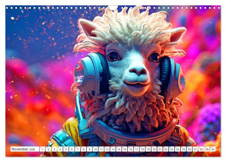 Produktbild: Tiere erobern den Weltraum (Wandkalender 2026 DIN A3 quer), CALVENDO Monatskalender