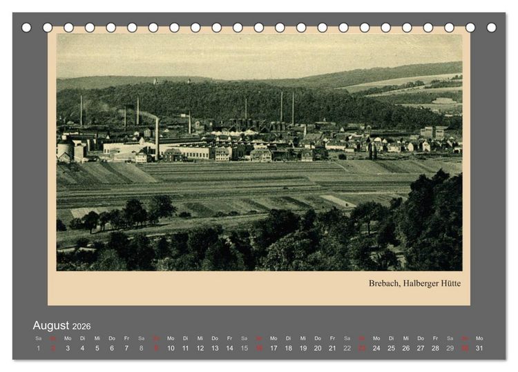 Produktbild: Saarland - vunn domols (frieher), Industrieanlagen (Tischkalender 2026 DIN A5 quer), CALVENDO Monatskalender
