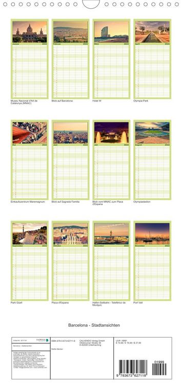 Produktbild: Familienplaner Barcelona - Stadtansichten (Wandkalender 2022 , 21 cm x 45 cm, hoch)