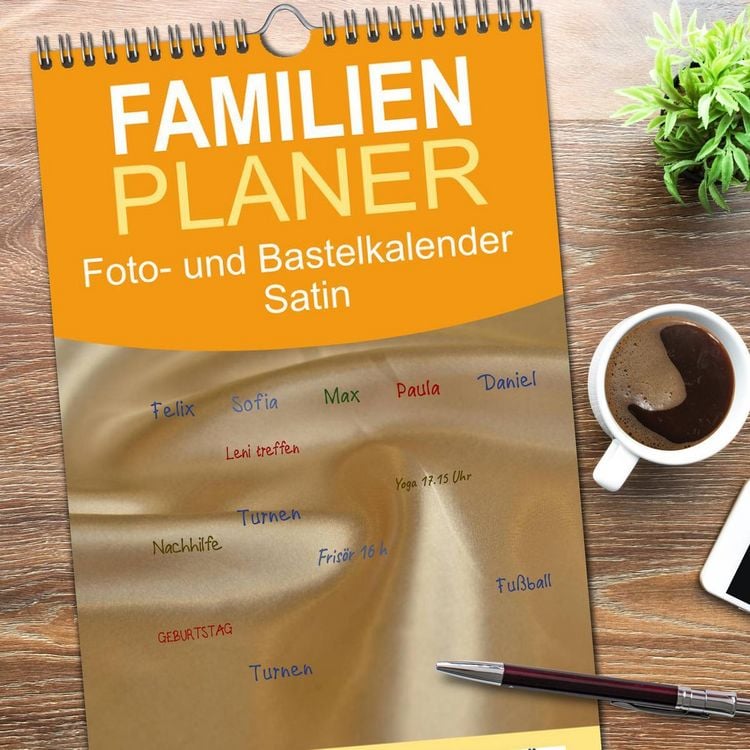 Produktbild: Familienplaner 2026 - Foto- und Bastelkalender Satin - Stilvoll zum Selbstgestalten mit 5 Spalten (Wandkalender, 21 x 45 cm) CALVENDO
