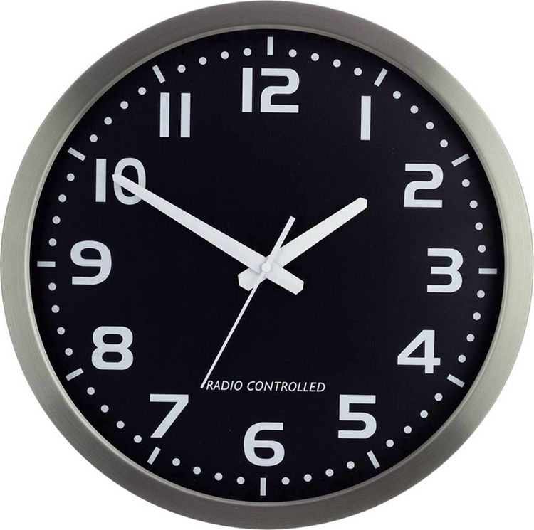 Produktbild: M601508 Funk Wanduhr 40cm Aluminium