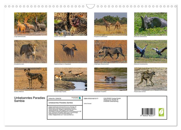Produktbild: Unbekanntes Paradies Sambia (Wandkalender 2027 DIN A3 quer), CALVENDO Monatskalender