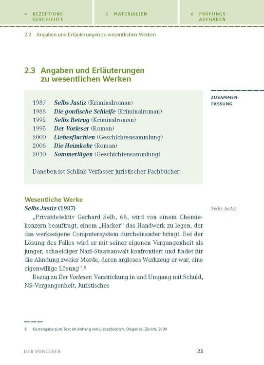 Produktbild: Der Vorleser von Bernhard Schlink