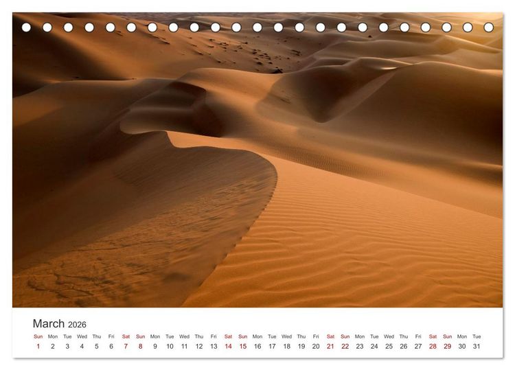 Produktbild: Desert dunes in Abu Dhabi (Desk Calendar 2026 DIN A5 landscape), CALVENDO 12 Month DeskCalendar