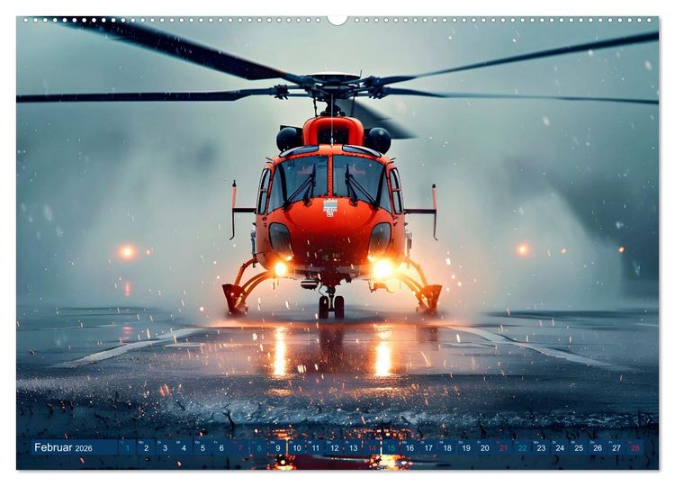 Produktbild: Im Bann der Rettung - Rettungshubschrauber (Wandkalender 2026 DIN A2 quer), CALVENDO Monatskalender