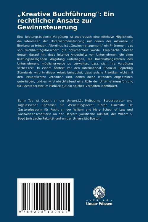 Produktbild: "Kreative Buchf&uuml;hrung": Ein rechtlicher Ansatz zur Gewinnsteuerung