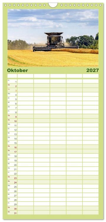 Produktbild: Familienplaner 2027 - Giganten der Ernte mit 5 Spalten (Wandkalender, 21 x 45 cm) CALVENDO