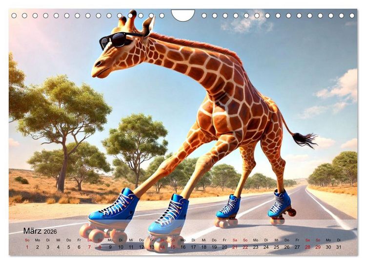 Produktbild: Tierische Illusionen - Humorvolle Tierfantasien (Wandkalender 2026 DIN A4 quer), CALVENDO Monatskalender