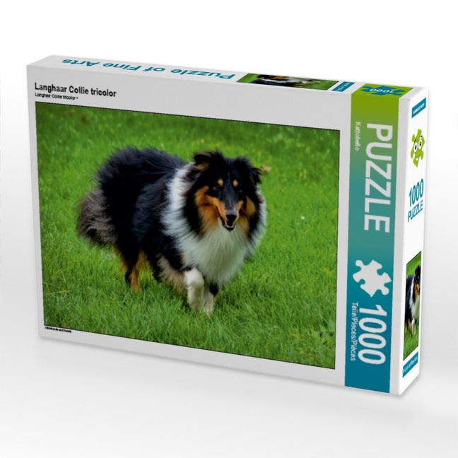 Produktbild: CALVENDO Puzzle Langhaar Collie tricolor | 1000 Teile Lege-Gr&ouml;&szlig;e 64x48cm Foto-Puzzle f&uuml;r gl&uuml;ckliche Stunden