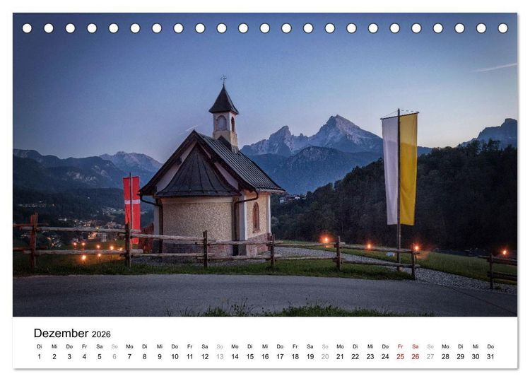 Produktbild: Berchtesgadener Land - Wanderhighlights in Bayern (Tischkalender 2026 DIN A5 quer), CALVENDO Monatskalender