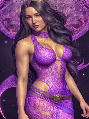Produktbild: CALVENDO Puzzle Rhonda tr&auml;gt ein Modell mit aparten Ausschnitten. | 1000 Teile Lege-Gr&ouml;&szlig;e 64x48cm Foto-Puzzle f&uuml;r gl&uuml;ckliche Stunden