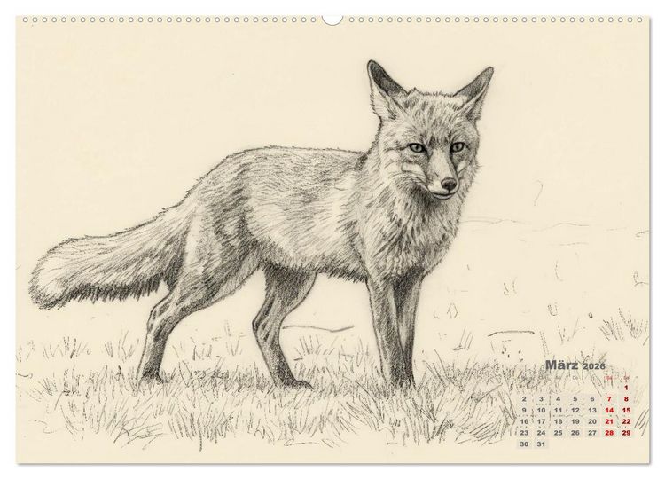 Produktbild: Wilde Seelen - Tierische Momente in Graphit (hochwertiger Premium Wandkalender 2026 DIN A2 quer), Kunstdruck in Hochglanz