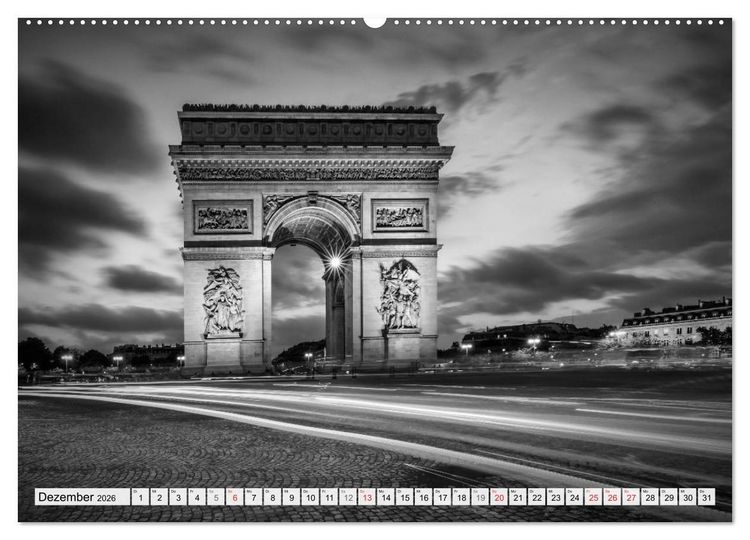 Produktbild: PARIS Monochrome Impressionen (hochwertiger Premium Wandkalender 2026 DIN A2 quer), Kunstdruck in Hochglanz