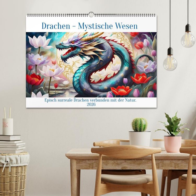 Produktbild: Drachen - Mystische Wesen (Wandkalender 2026 DIN A2 quer), CALVENDO Monatskalender