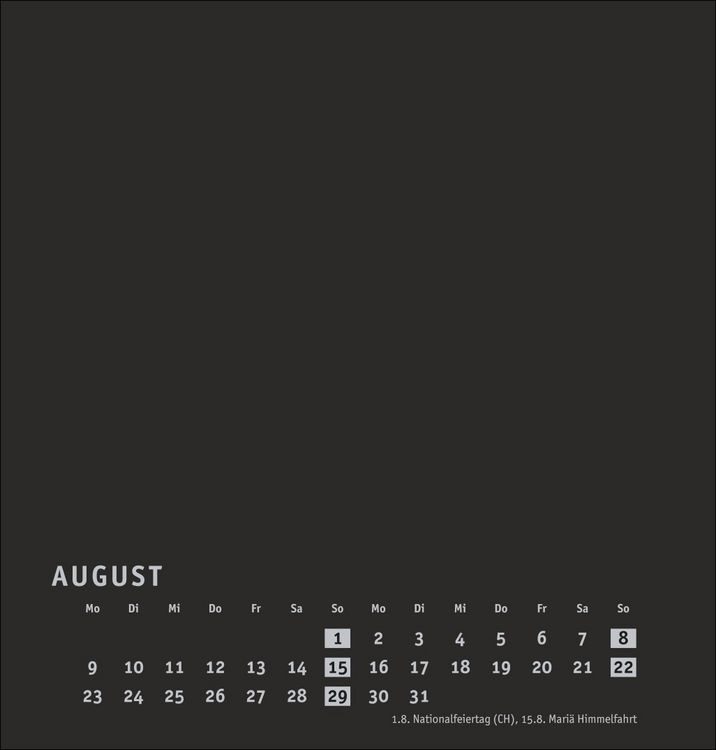 Produktbild: Premium-Bastelkalender schwarz mittel 2027