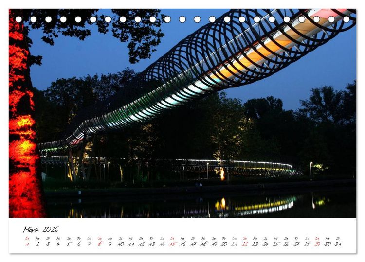 Produktbild: Nachtschicht - N&auml;chtliche Impressionen vom Ruhrgebiet und dem Niederrhein (Tischkalender 2026 DIN A5 quer), CALVENDO Monatskalender