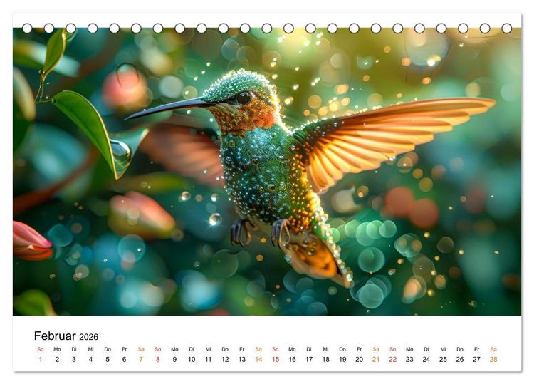 Produktbild: Kolibris - kleine Wunder der Natur (Tischkalender 2026 DIN A5 quer), CALVENDO Monatskalender