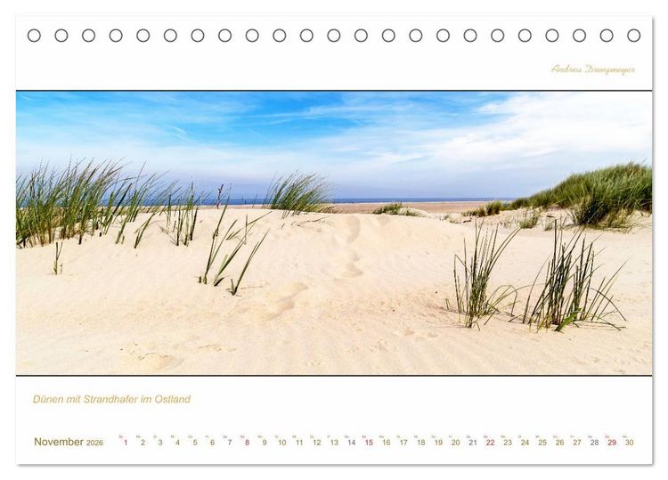 Produktbild: Borkum Inselpanorama (Tischkalender 2026 DIN A5 quer), CALVENDO Monatskalender