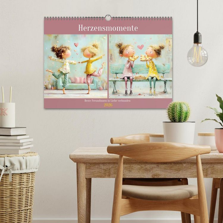Produktbild: Herzensmomente. Beste Freundinnen in Liebe verbunden (Wandkalender 2026 DIN A3 quer), CALVENDO Monatskalender