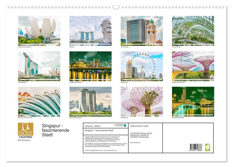 Produktbild: Singapur - faszinierende Stadt (Wandkalender 2026 DIN A2 quer), CALVENDO Monatskalender