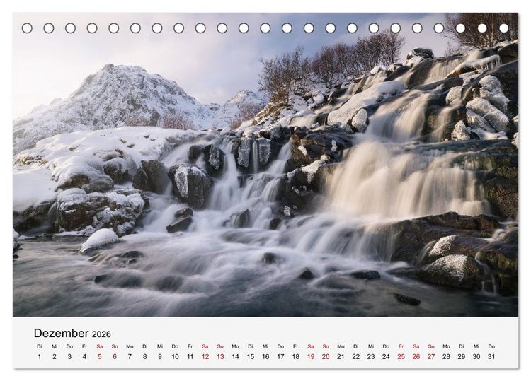 Produktbild: Naturschauspiel Wasserfall: Europas flie&szlig;ende Kunstwerke (Tischkalender 2026 DIN A5 quer), CALVENDO Monatskalender