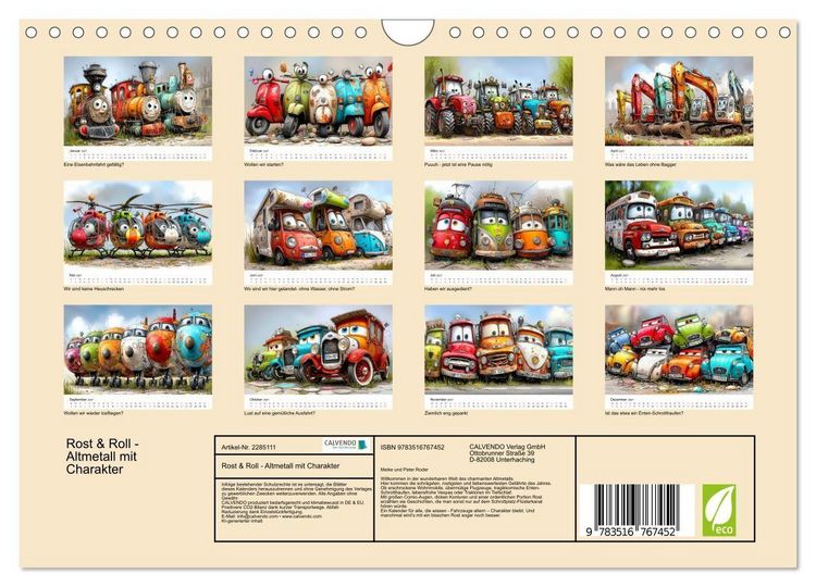 Produktbild: Rost & Roll - Altmetall mit Charakter (Wandkalender 2027 DIN A4 quer), CALVENDO Monatskalender