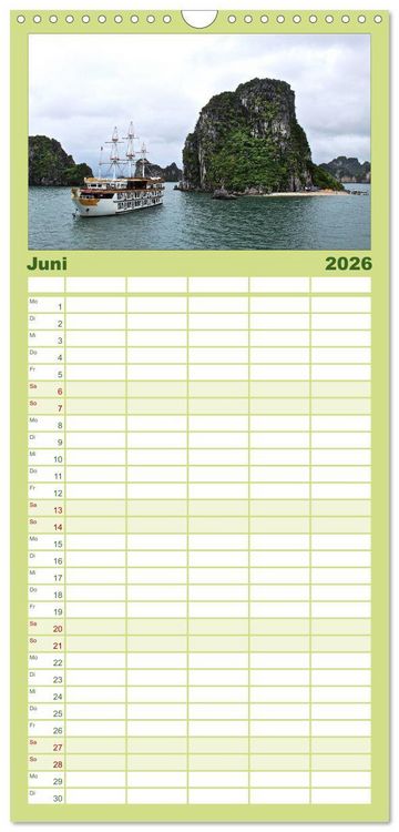Produktbild: Familienplaner 2026 - Vietnam &ndash; Land der Kontraste 2026 mit 5 Spalten (Wandkalender, 21 x 45 cm) CALVENDO