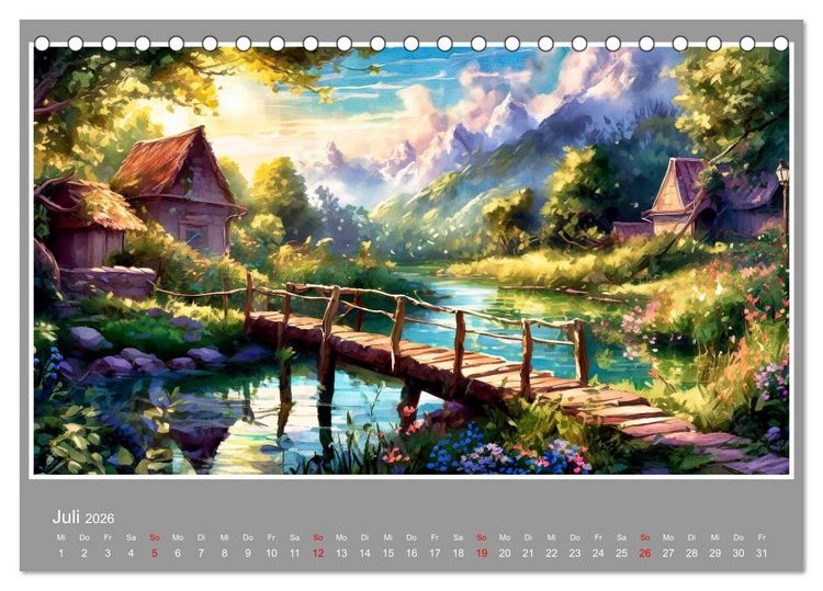 Produktbild: Landschaften im Jahreskreis (Tischkalender 2026 DIN A5 quer), CALVENDO Monatskalender