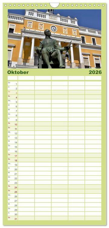 Produktbild: Familienplaner 2026 - Extremadura Spanien mit 5 Spalten (Wandkalender, 21 x 45 cm) CALVENDO
