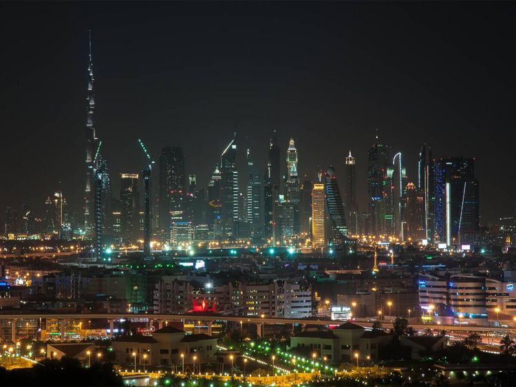 Produktbild: CALVENDO Puzzle Dubai Skyline @ Night | 1000 Teile Lege-Gr&ouml;&szlig;e 64x48cm Foto-Puzzle f&uuml;r gl&uuml;ckliche Stunden
