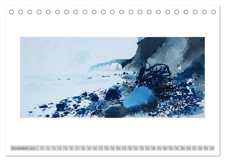 Produktbild: Faszinierende Weite. R&uuml;gen-Landschaft im Aquarell (Tischkalender 2026 DIN A5 quer), CALVENDO Monatskalender