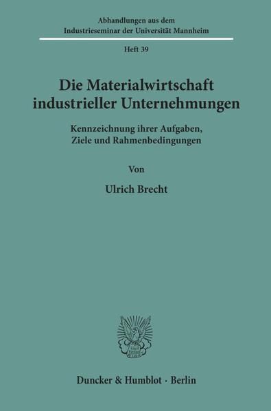 Produktbild: Die Materialwirtschaft industrieller Unternehmungen.