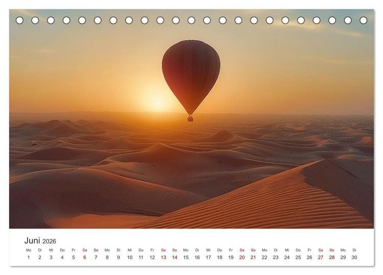 Produktbild: Freiheit im Wind - Mit dem Ballon durchs Jahr (Tischkalender 2026 DIN A5 quer), CALVENDO Monatskalender