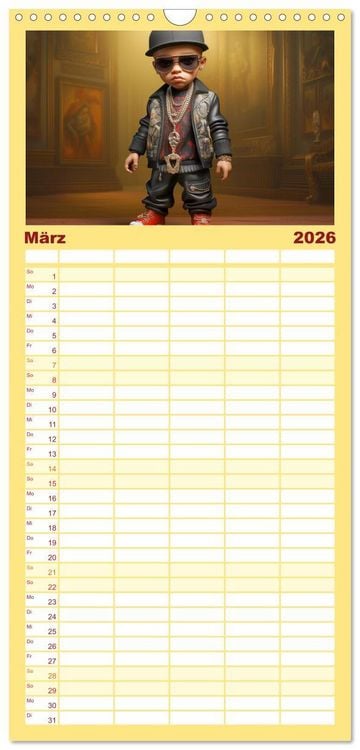 Produktbild: Familienplaner 2026 - Hip Hop Kids. Ein Jahr voller Style und Groove mit 5 Spalten (Wandkalender, 21 x 45 cm) CALVENDO